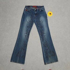 Vintage Y2K BONGO Low Rise Bootcut Flare Embroidered Western Jeans